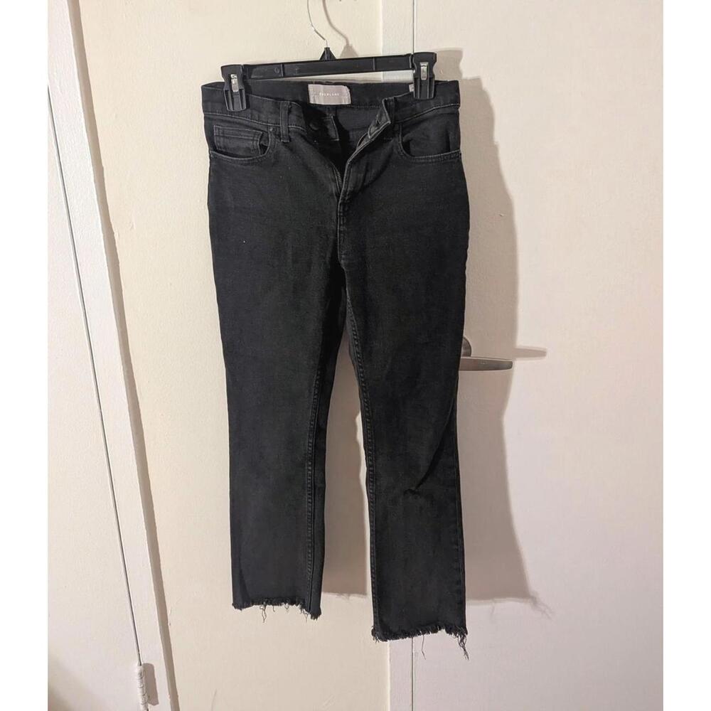 Everlane Black Kick Crop Jeans with Raw Hem